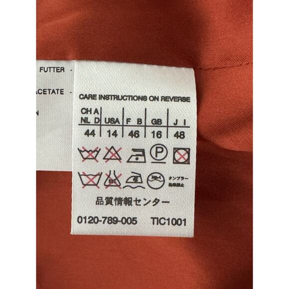 MaxMara Weekend Blazer 12 Red/Orange Cotton Stretch Velveteen Lined Jacket Italy - Picture 13 of 14